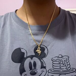 Gold Snake Pendant Necklace